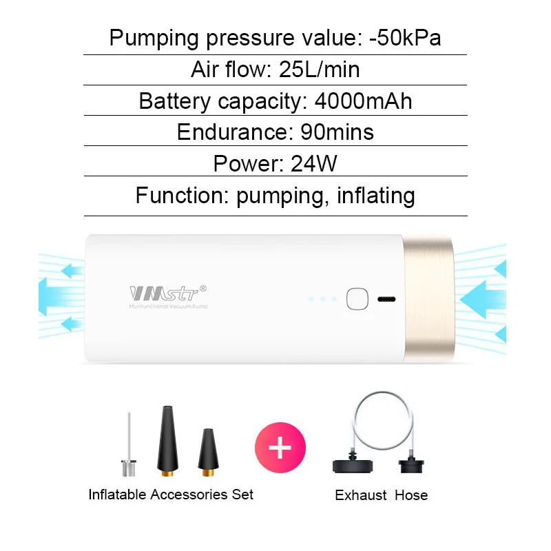 

Super Powerful Vacuum Pump with Clothes Storage Bag 4000mAh USB Charging Vacuum Sealer Pump for Clothes Food Compressed Bags