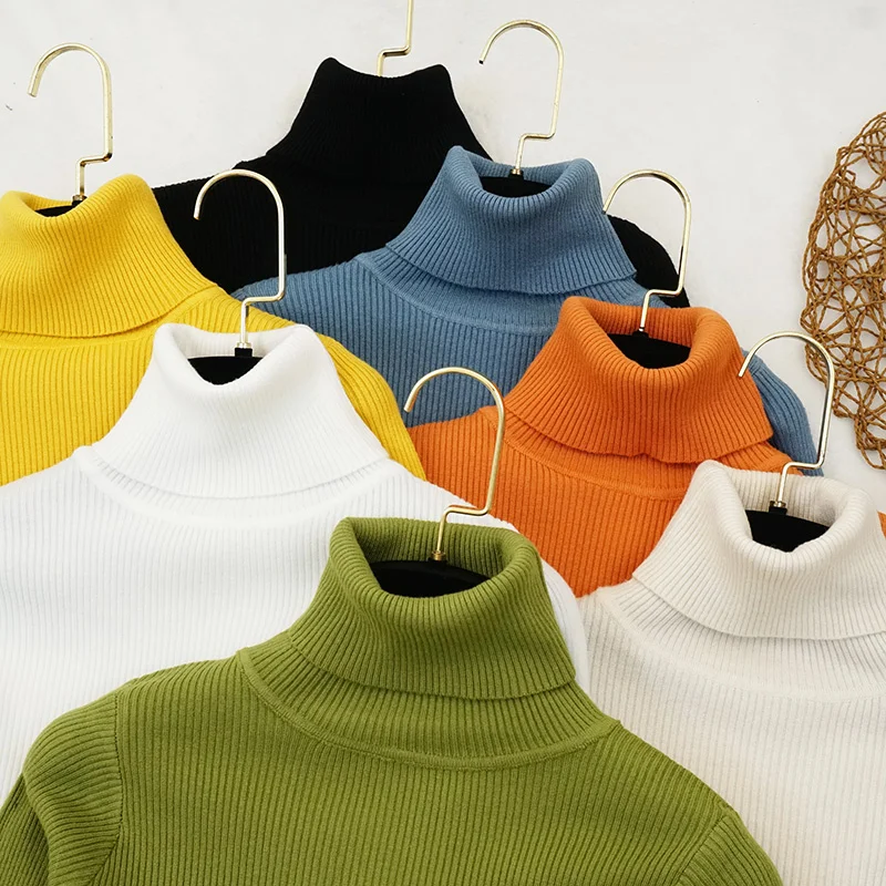 Осенне-зимний новый свитер с высоким воротником женский зеленый пуловер длинным