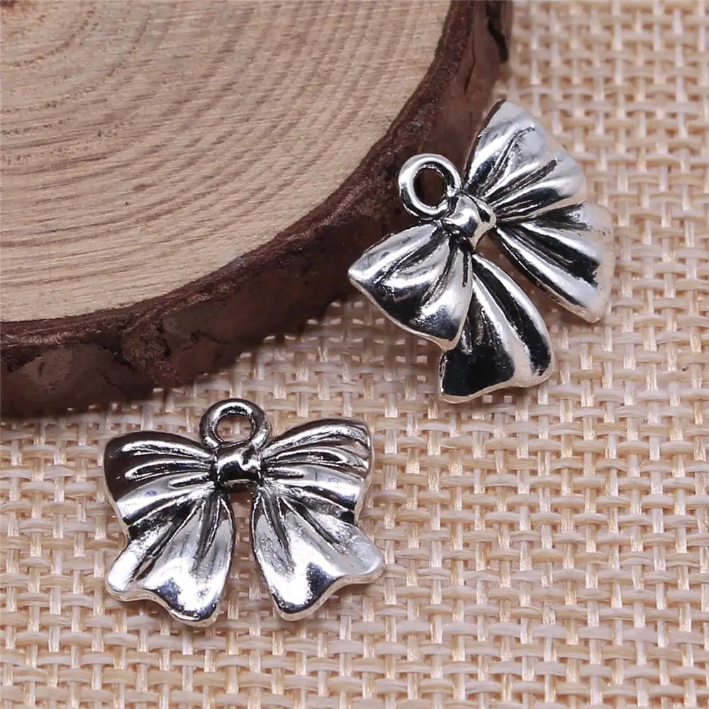 

10Pcs 17x16mm Antique Silver Color Bowknot Charms For DIY Bracelet Necklace Jewelry Making