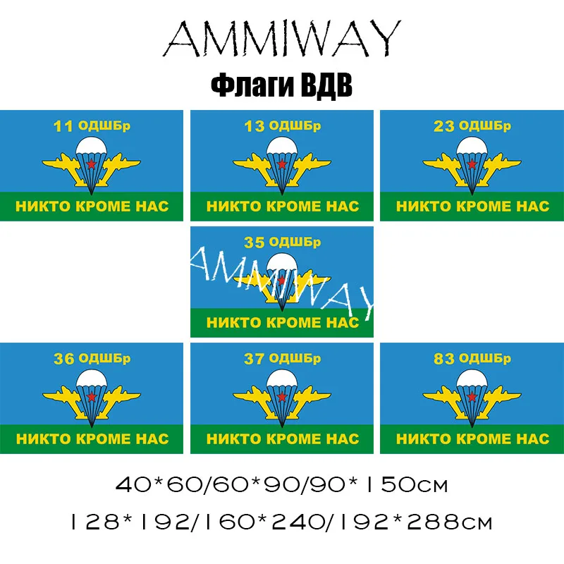 Флаги AMMIWAY для России ВДВ 13 25 36 100|Флаги баннеры и аксессуары| |