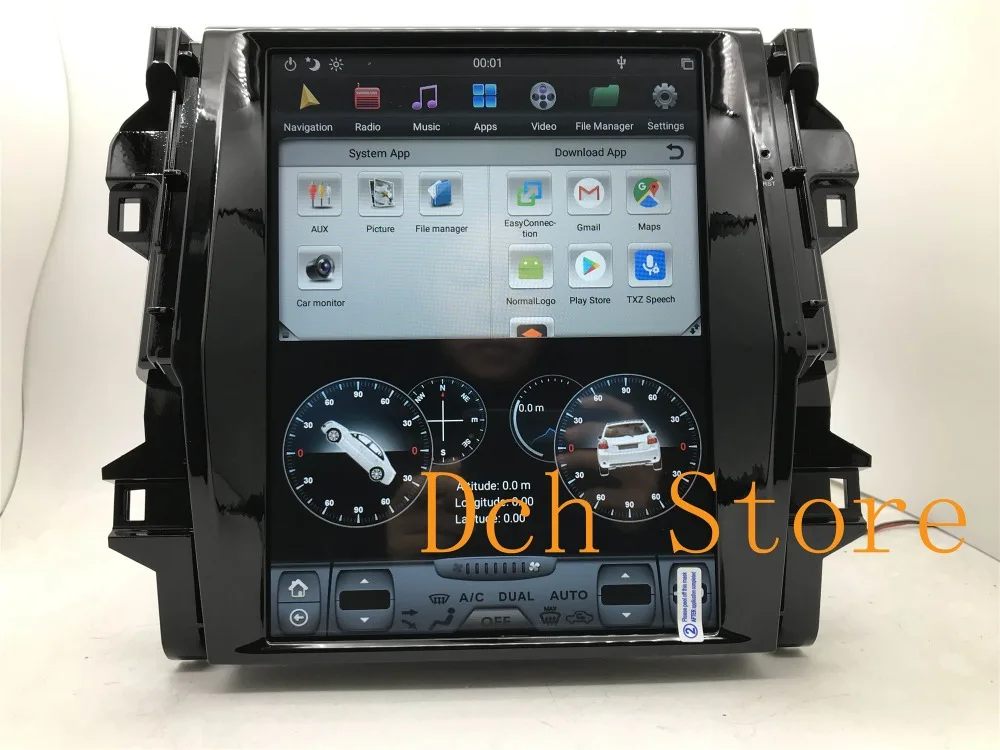 12,1 дюймов вертикальный tesla стиль Android 8,1 автомобильный dvd-плеер gps для Toyota Fortuner для авто AC px6 carplay