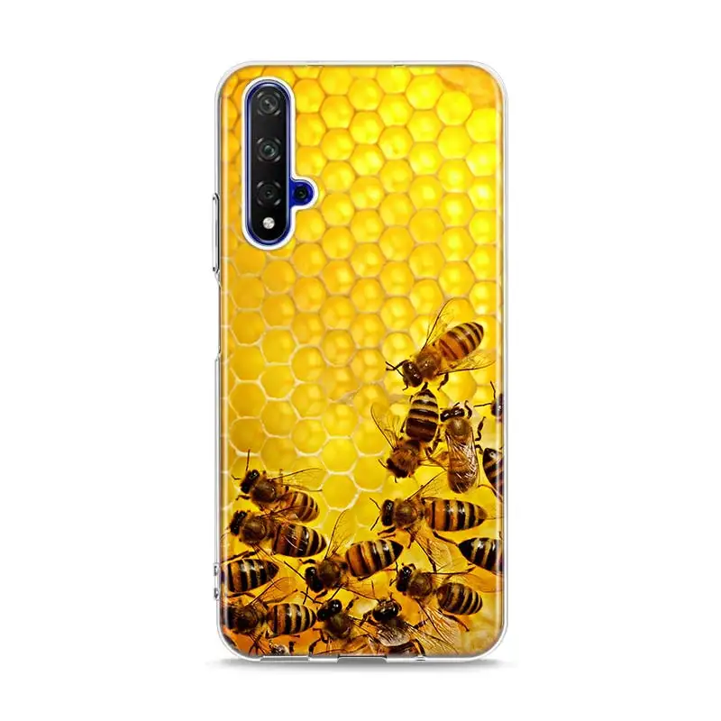 Силиконовый чехол из ТПУ с золотыми сотами honey bee для huawei Honor 10i 9X8X20 10 9 Lite 8 8A 7A 7C Pro Lite чехол для телефона