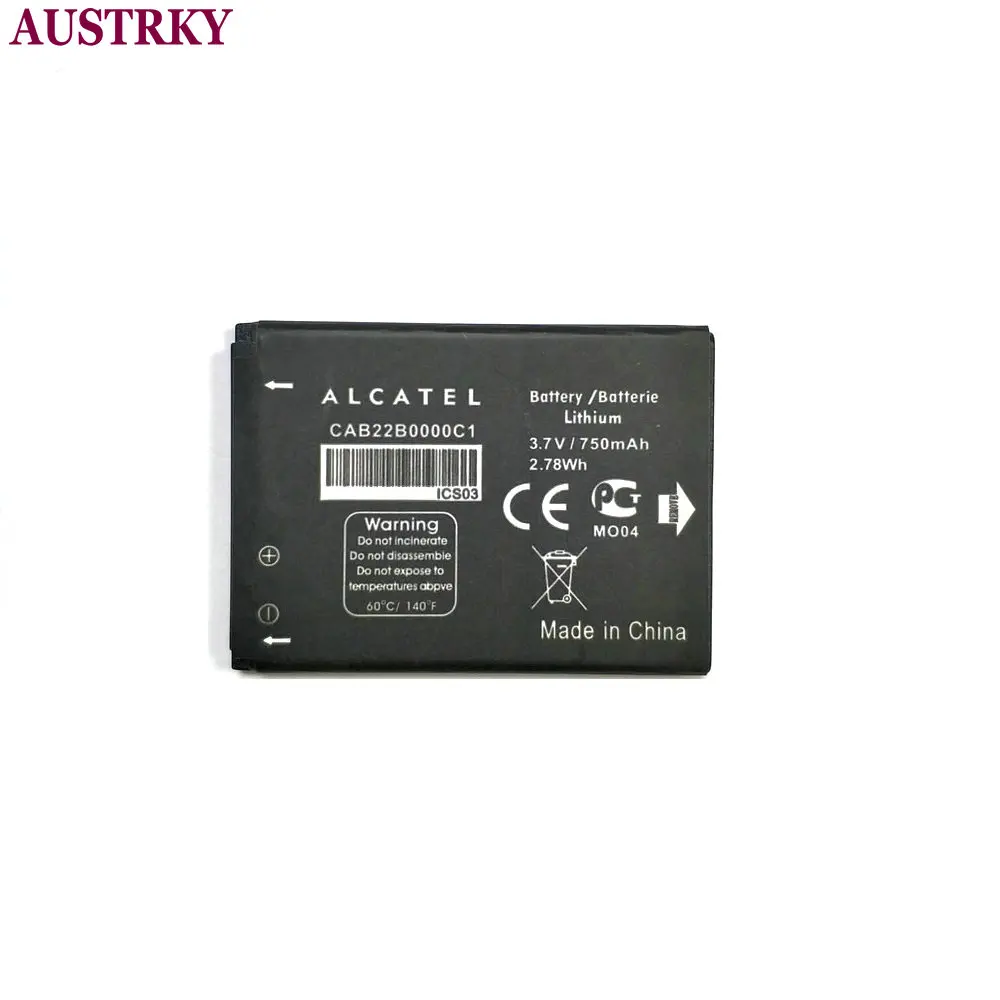 Новый TLi004AB CAB0400000C1 CAB22D0003C1 CAB30M0000C2 750 мА/ч Батарея для Alcatel Работает с любым