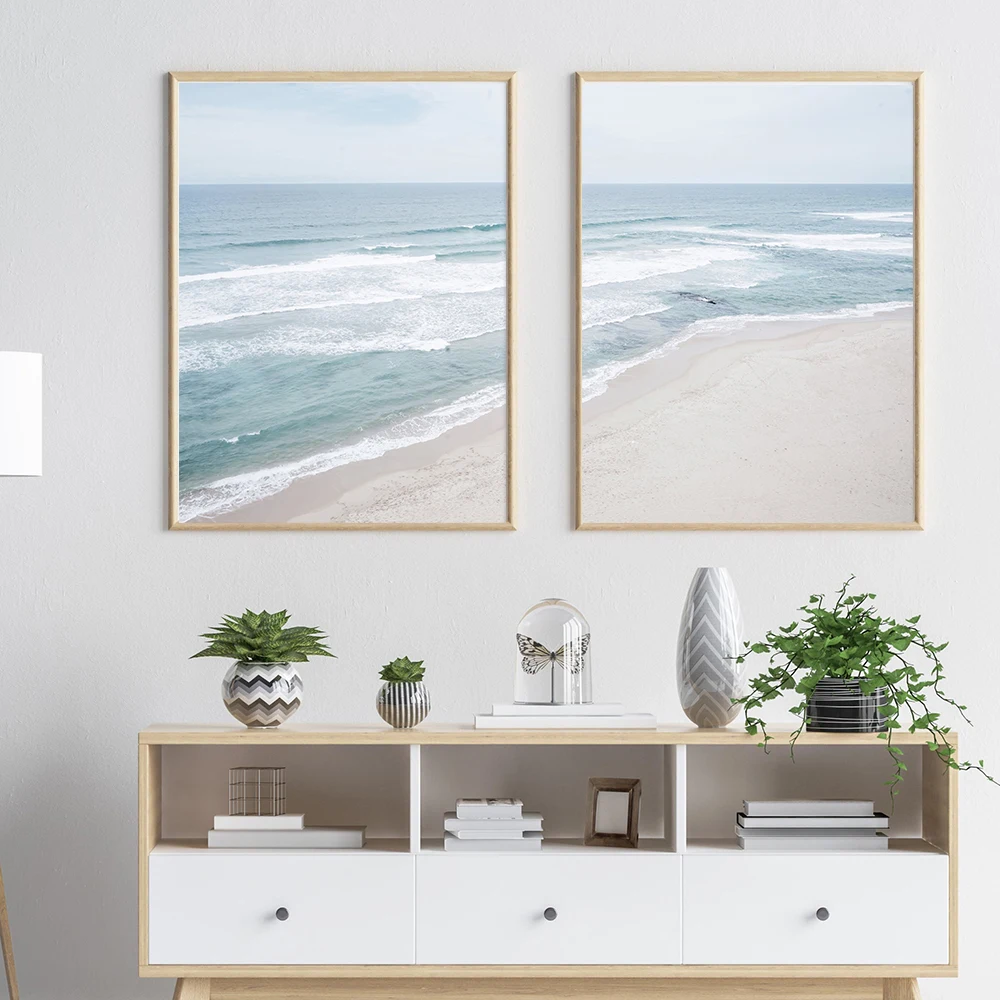 

Картина на холсте морской пейзаж, скандинавские плакаты и принты океанских волн, украшение для дома, гостиной, настенные картины без рамки