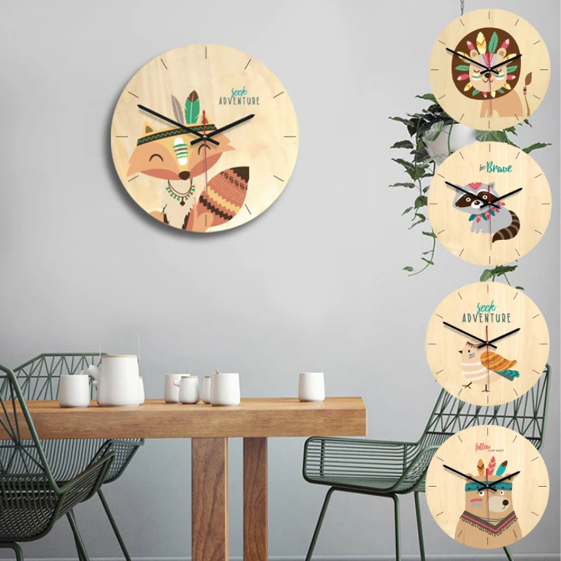 Ретро Творческий мультфильм настенные часы 11 дюймов Европейский минималистский