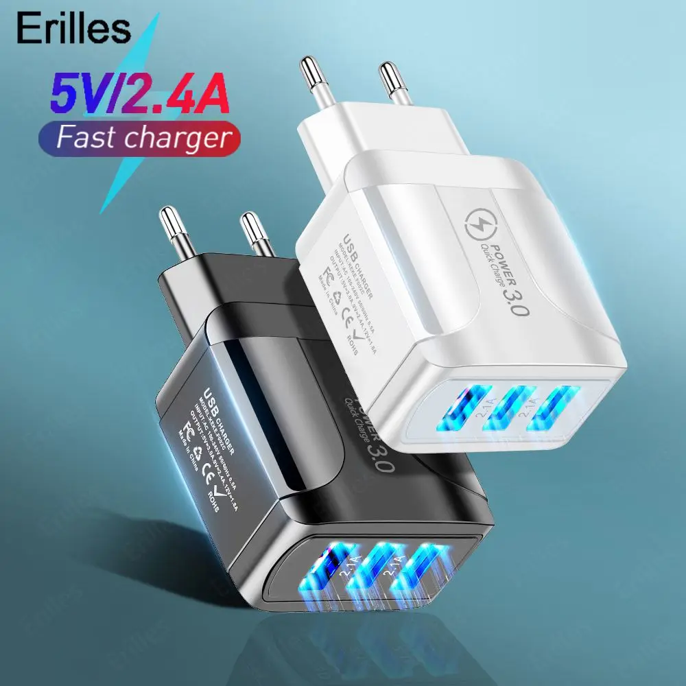 2 4 A обычное зарядное устройство USB для iphone Samsung Xiaomi Tablet EU / US UK Plug настенное
