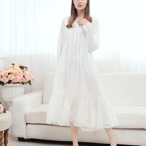 2023 летняя Пижама, винтажная белая хлопковая ночная рубашка, Женская домашняя одежда, ночная рубашка для свадьбы, ночное белье, нижнее белье T646