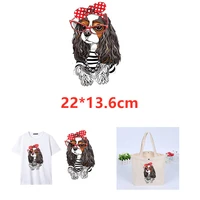 cute dog diy patches on cloths iron on heat transfer printing patches stickers for clothes t shirt appliques washable