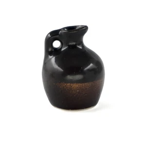 Миниатюрные аксессуары для кукольного домика 112, черный керамический цветочный горшок, имитация вазы, игрушки для украшения кукольного домика