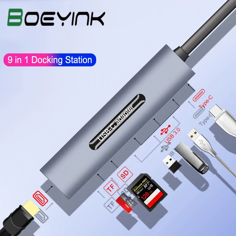 BoeYink 9 в 1 DEX Station для Samsung S8 S9 Plus Note 8 Dex Cable USB C-HDMI адаптер Huawei PC Model Mate 20 P30 Pro | Мобильные