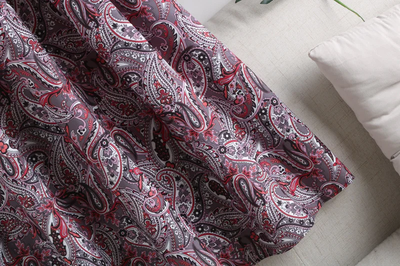 

Autumn Winter Women Literary Print Skirt Japan Style Mori Girl Elastic Waist Big Hem Female Casual Mid-Length Skirt