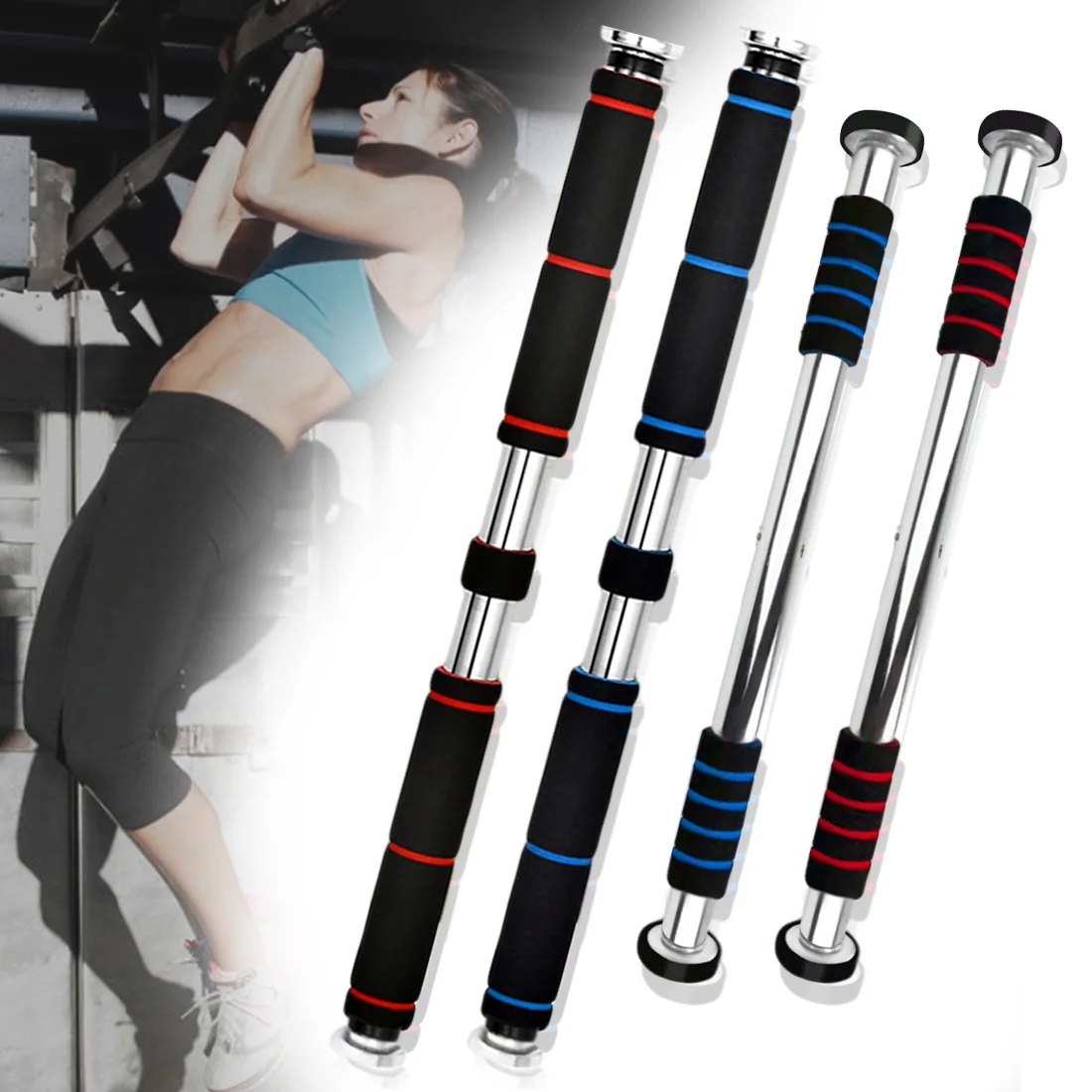 

Adjustable Door Horizontal Bars Home Gym Exercise Workout Chin Pull Up Bar Sport Fitness Sit-Ups Fitness Equipment