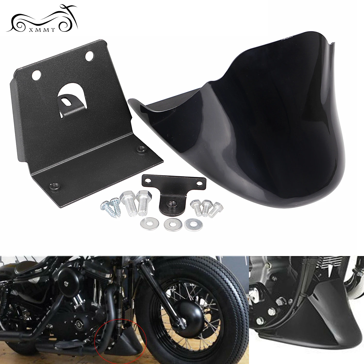 Мотоциклетный черный спойлер Cafe Racer передний и нижний брызговик маска-обтекатель