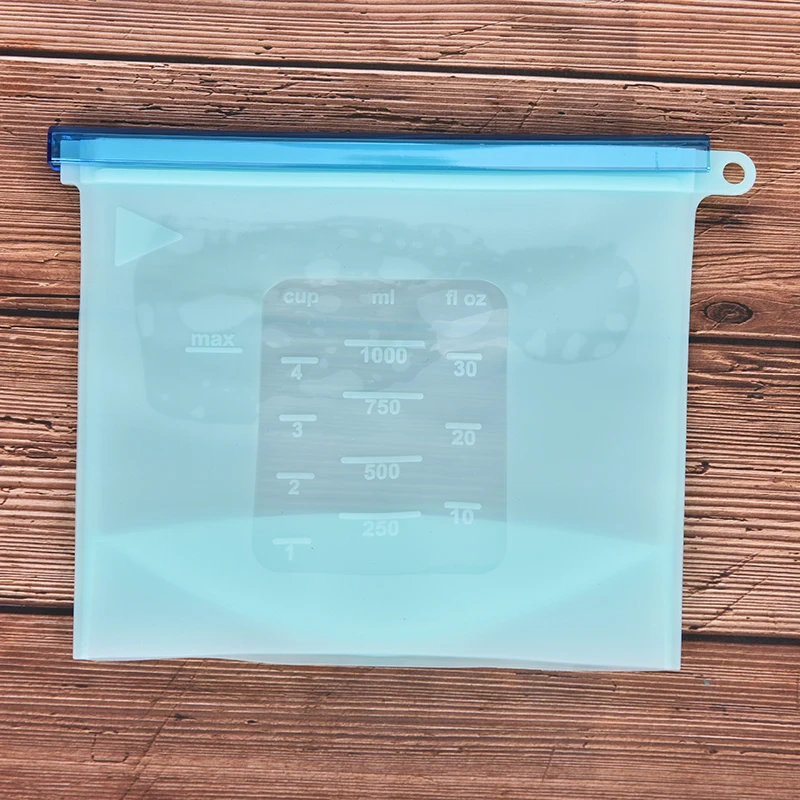 1 шт. многоразовый силиконовый Пакет для хранения еды 1000 мл|Целлофановые и