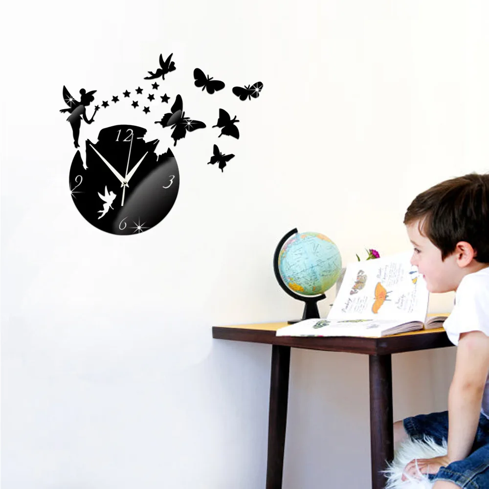 Настенные часы с волшебной палочкой фоновые зеркальные для кабинета спальни