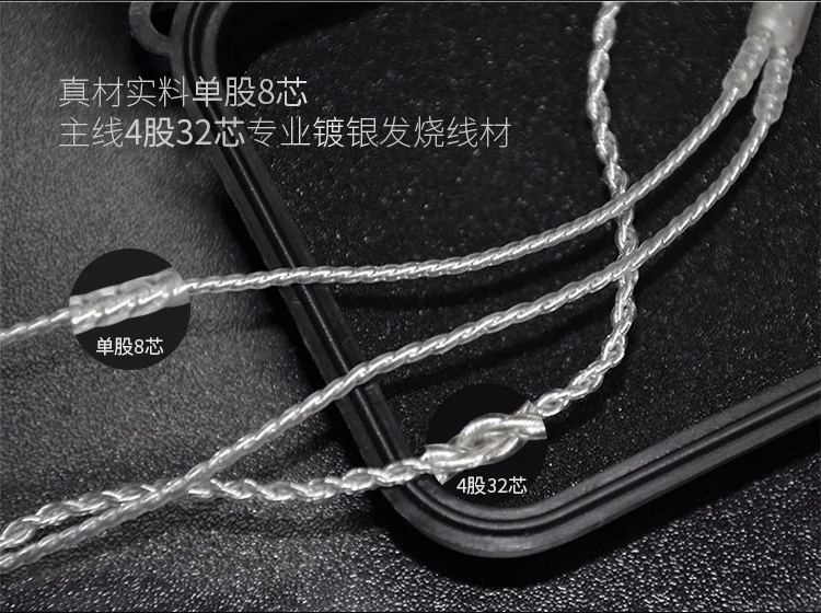 Плотным верхним ворсом KZ ZS3 ZS4 ZS5 ZS6 кабель 2pin 0,75 мм обновлен с серебряным покрытием кабель наушников обновления кабель для наушников Наушники KZ ZS4 ZSA ED16