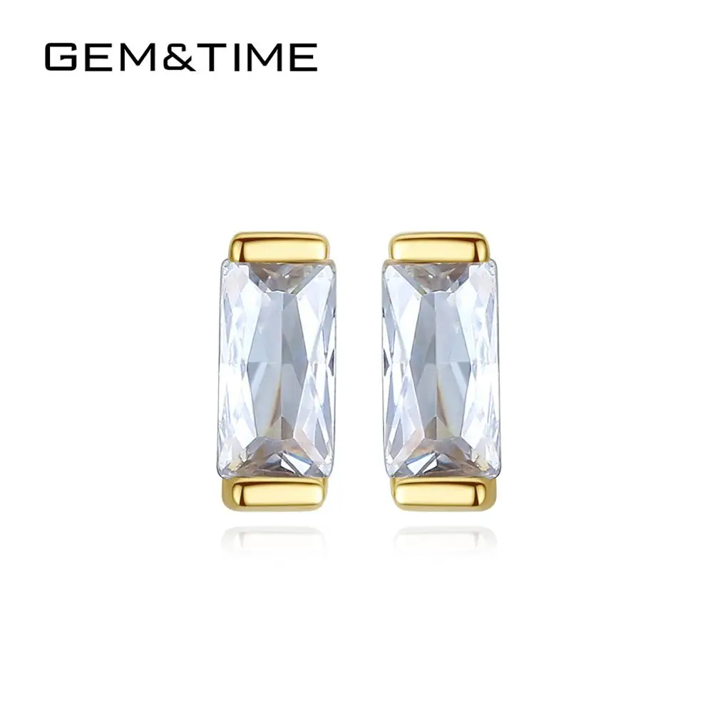Gem& Time, роскошные ювелирные изделия из чистого золота, 14 к, золотые серьги-гвоздики для женщин, хорошее ювелирное изделие, Joyas De Oro Pur Brincos Femme Au585, подарок E14134