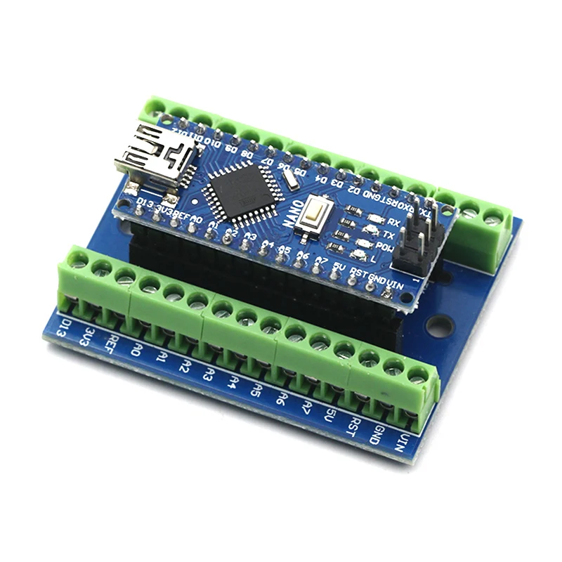 Стандартная Клеммная плата адаптера для Arduino Nano 3,0 V3.0 AVR ATMEGA328P ATMEGA328P-AU модуль расширения