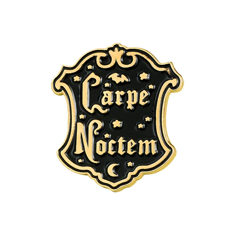

Shield enamel alloy pin Carpe Noctem personality collection collar luggage accessories brooch badge