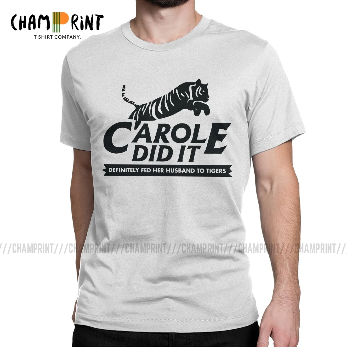 Мужские Винтажные футболки Carole Did It с тигром королем Джо экзотическими животными