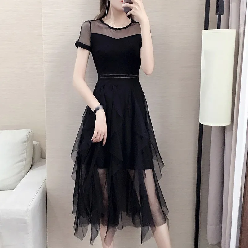 5Xl летнее женское Сетчатое платье больших размеров туника сексуальное