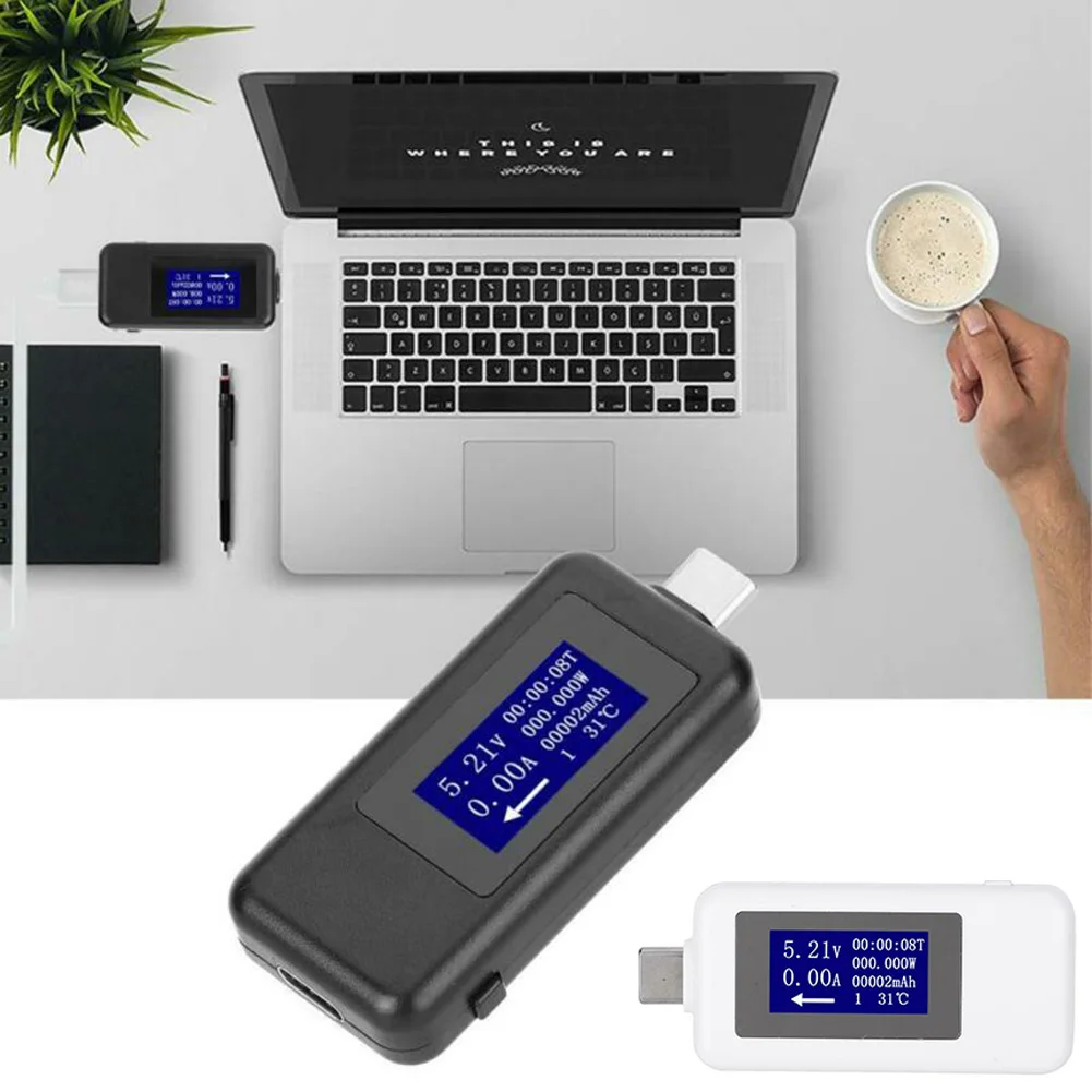 

1 X Tester 1 X User Manual USB C-Power Tester Type-C USB Tester Digital Multimeter Voltage Current Meter