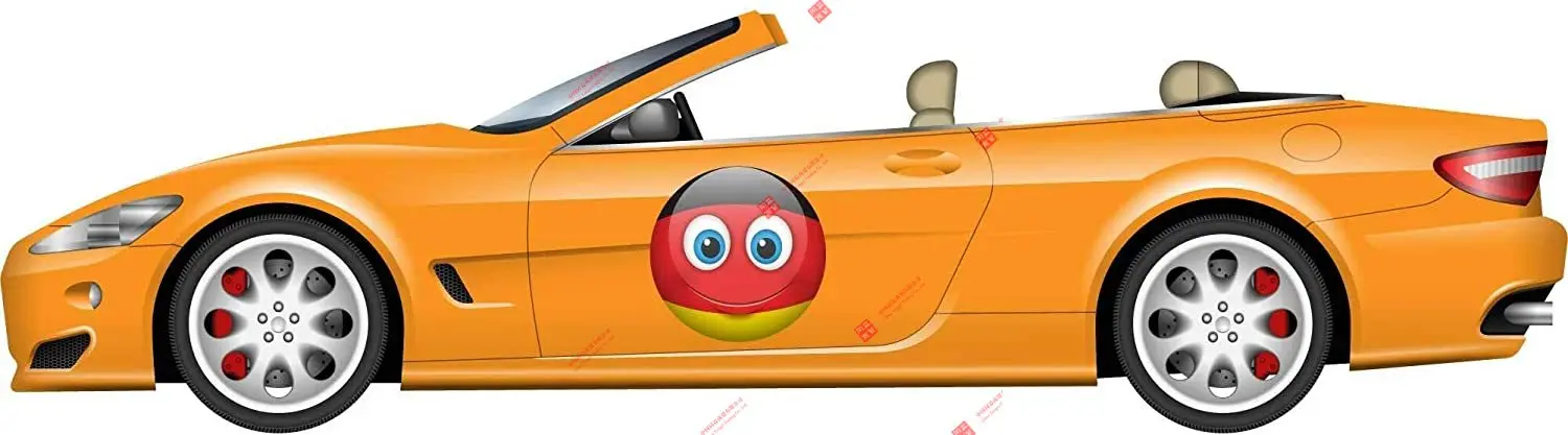 Мультяшный автомобиль немецкий флаг устойчивая к атмосферным воздействиям