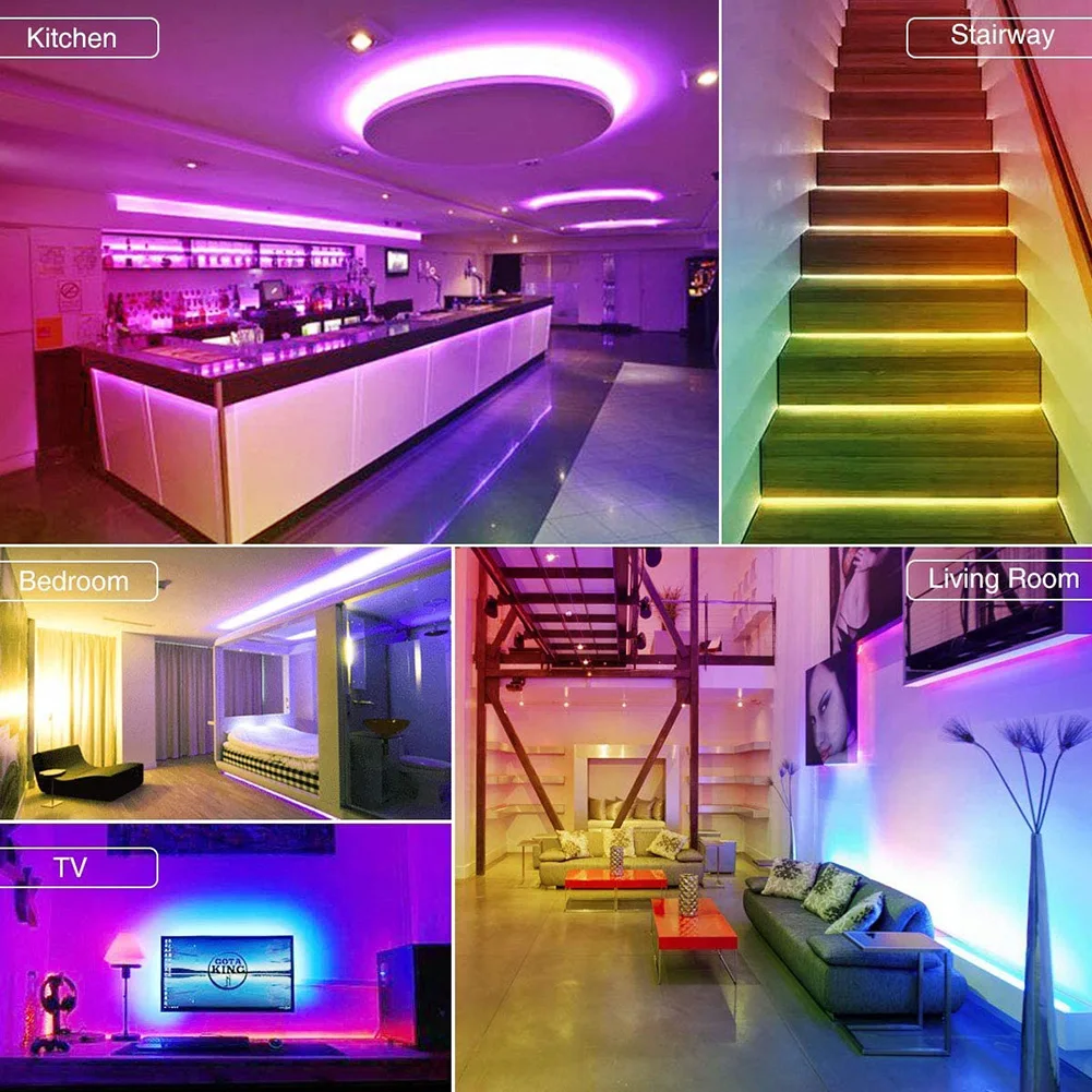 5m RGB гибкий светодиодный светильник лента ТВ Настольный Экран декор с пультом