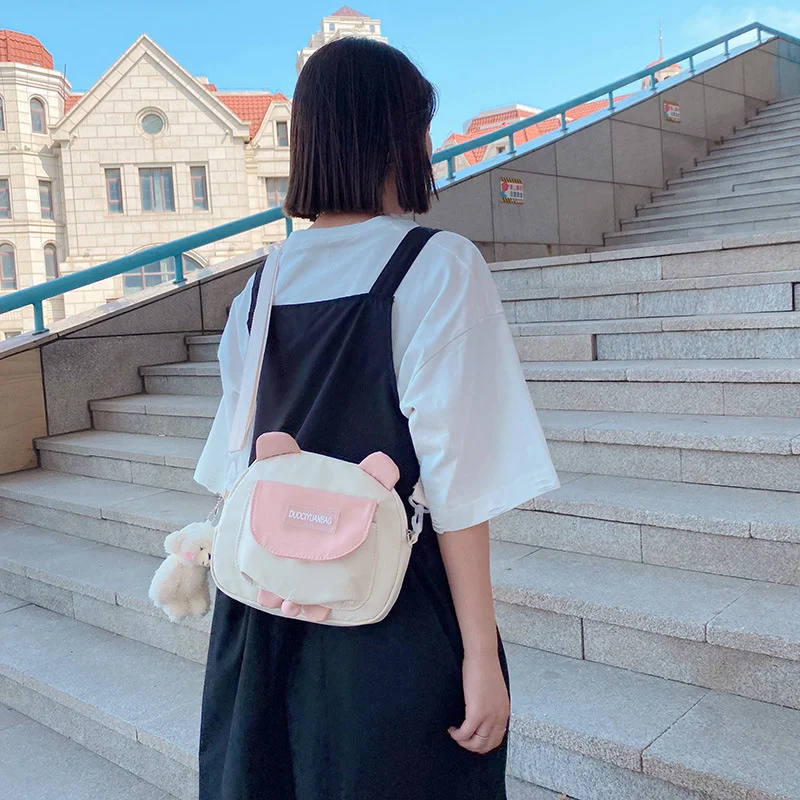 

Japanese Cute Bear Ears Shaped Shoulder Bags Women Small Crossbody Bags Teenage Girls Flap Bolsa Feminina Bag Women