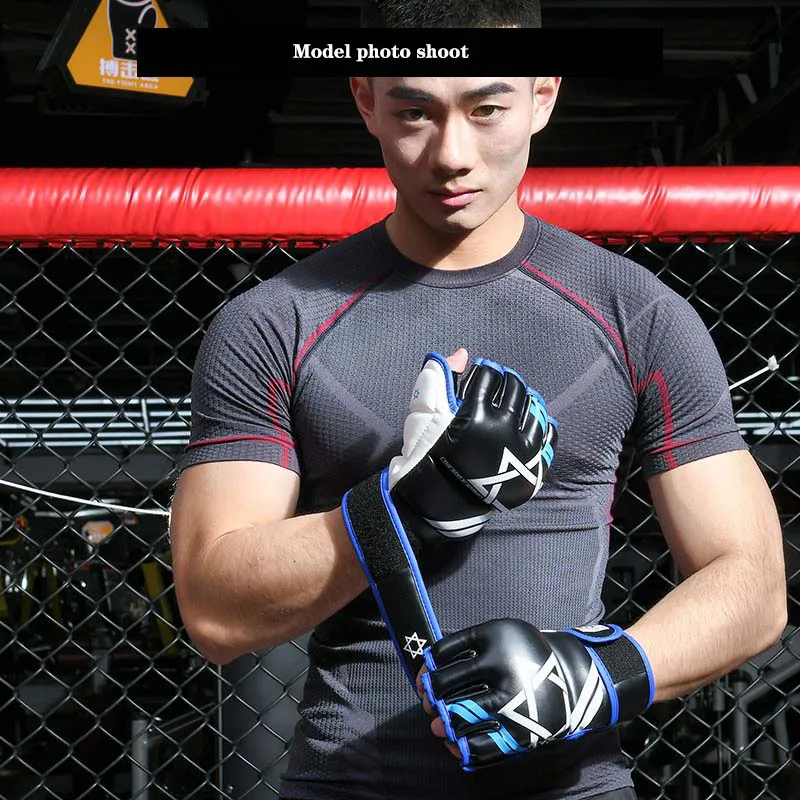 Professional Half Finger Boxing Gloves for Men Women Pu Muay Thai Sanda Match Fighting Gloves MMA Training Equipment Wholesale