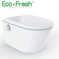 ecofresh intelligent toilet integrated electronic bidet d shape atuo flush wall hung and back to wall toilet storage tank wc