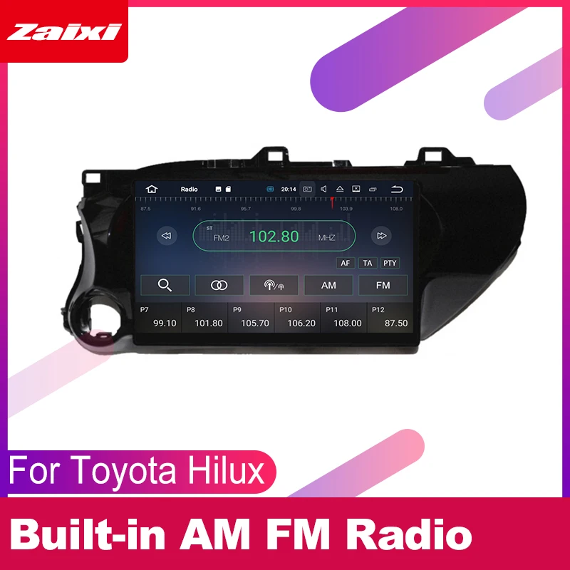 Автомобильный плеер ZaiXi 2 DIN с GPS навигацией для Toyota Hilux 2016 ~ 2018 Автомобильная