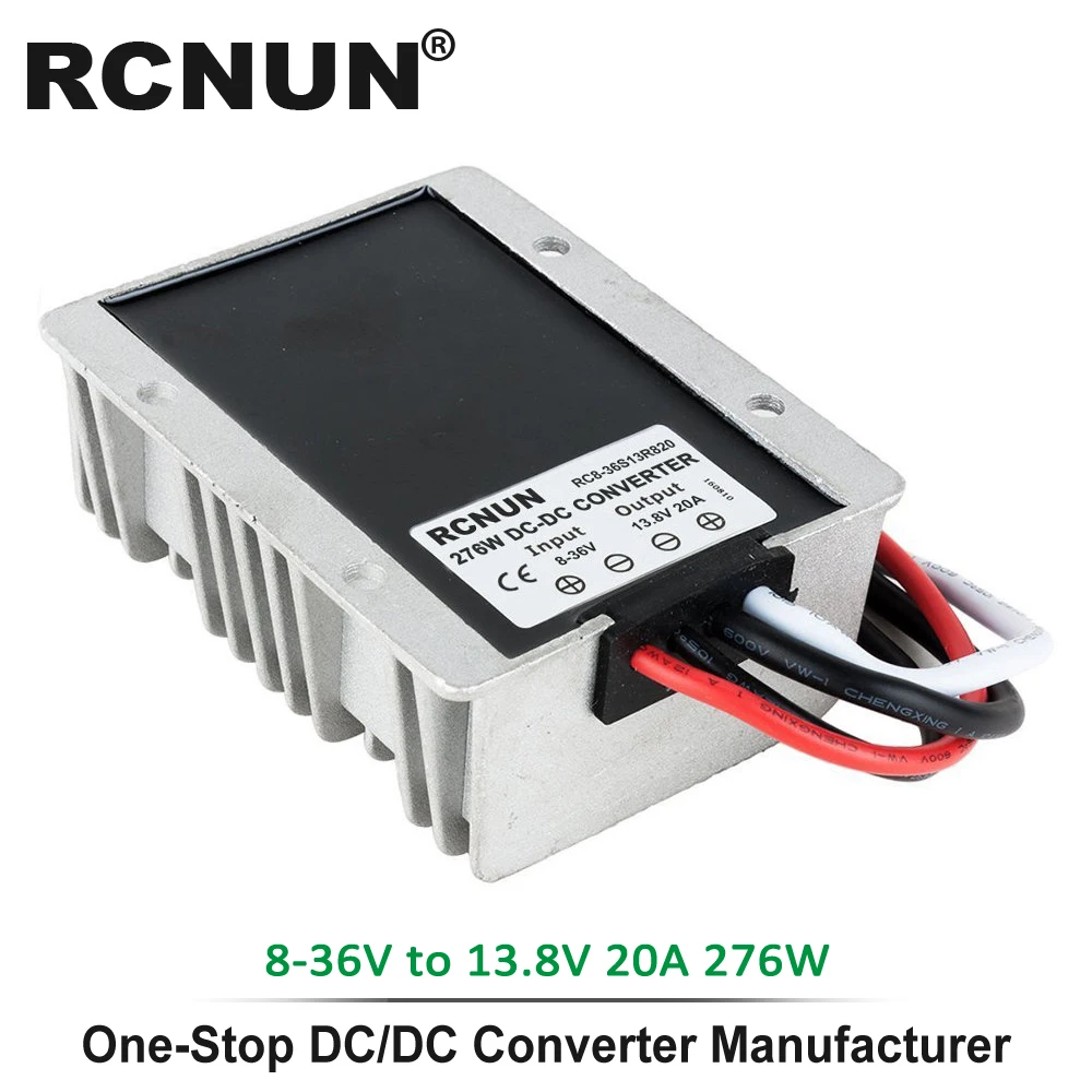 8-36V to 13.8V 20A RCNUN DC 8-40V к DC 12V 13,8 V 1A 3A 6A 10A 15A 20A 25A повышающий понижающий преобразователь стабилизатор напряжения CE RoHS для автомобилей на солнечной батарее - Цвет: 8-36V to 13.8V 20A