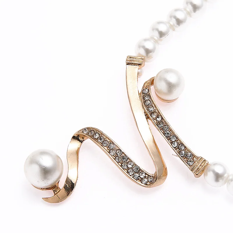 Комплект женских украшений с искусственным жемчугом Свадебный комплект из