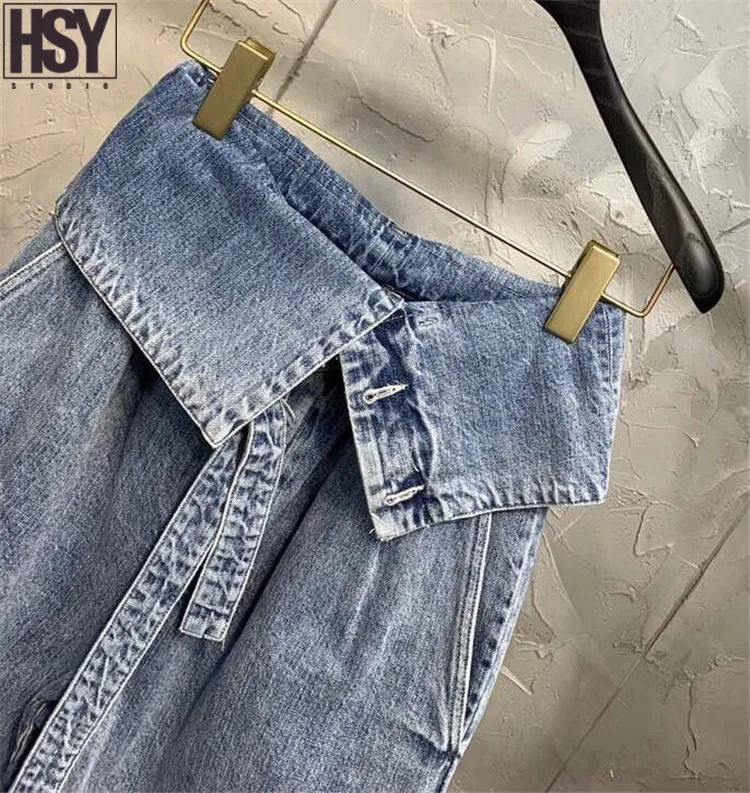 【HSY】2019 новые уличные тренды легко сочетаются Модные женские джинсовые