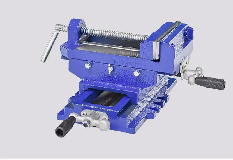 3-inchTwo-Way Movement Bench Drill Operating Platform Flat Tongs Precision Bench Vise Clamp Tool Heavy Duty Cast Iron Plain Vice
