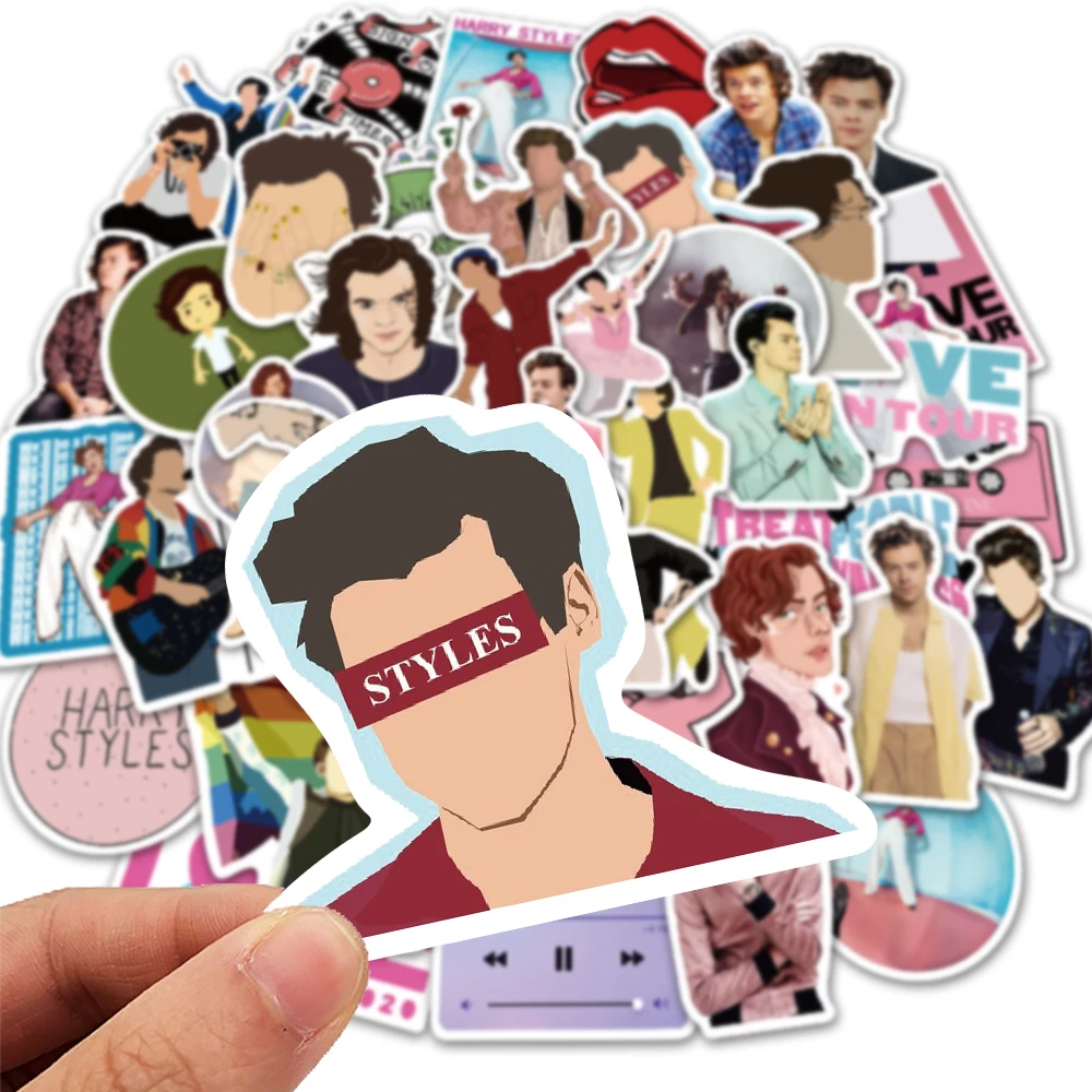 50Pcs Not Repeat British Singer Harry Style Luggage Stickers for Fans Gifts to DIY Laptop Phone Fridge Guitar Water Bottle Decor | Дом и сад