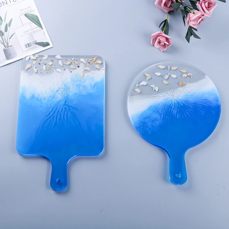 DIY Coaster Plate Casting Silicone Mould Crafts Jewelry Making Tool Serving Board Tray Crystal Epoxy Resin Mold | Украшения и