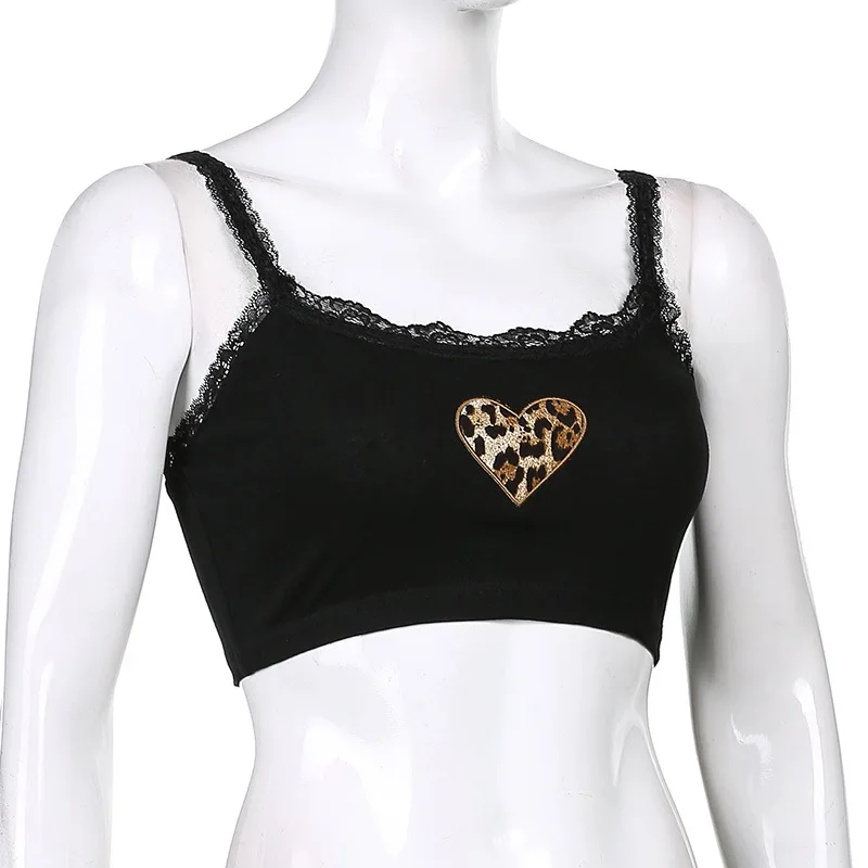 

Women's Summer Knitted Crop Vest Top Leopard Print Vest Short Cut Cute Mini Slim Vest Streetwear Trend Sleeveless Tank Sexy Top