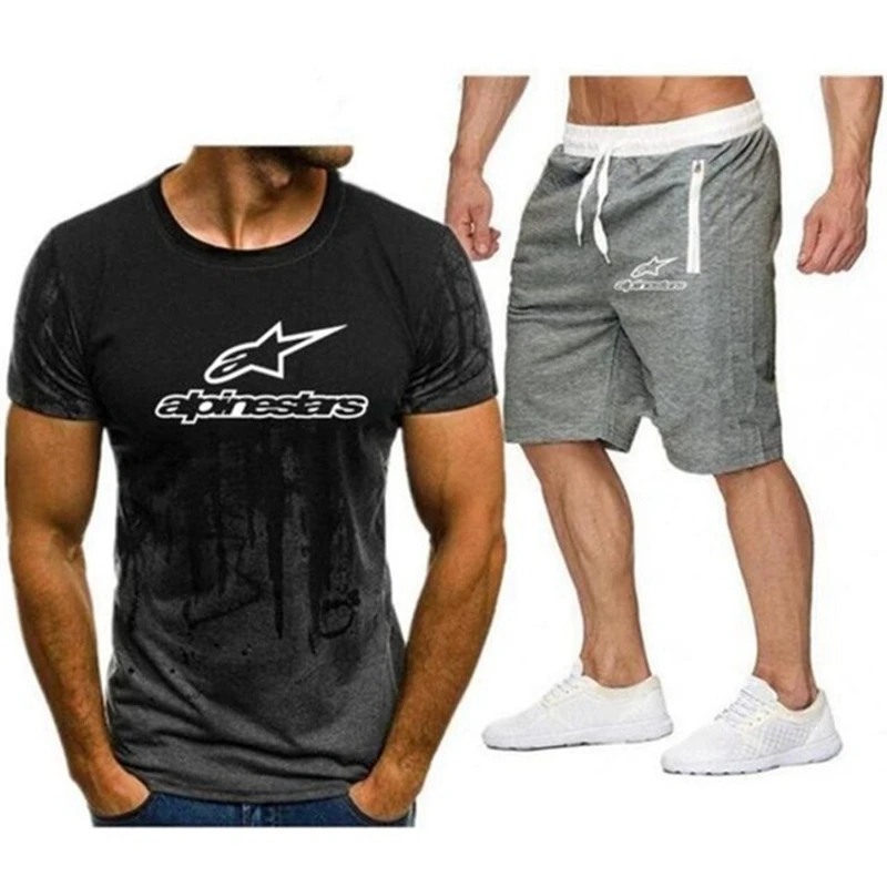 

Alpinestar Fashion T-shirt Shorts Men's Sportswear Summer Men's Suit Clothes Short-sleeved T-shirt Shorts Beach Casual Sets 2PC