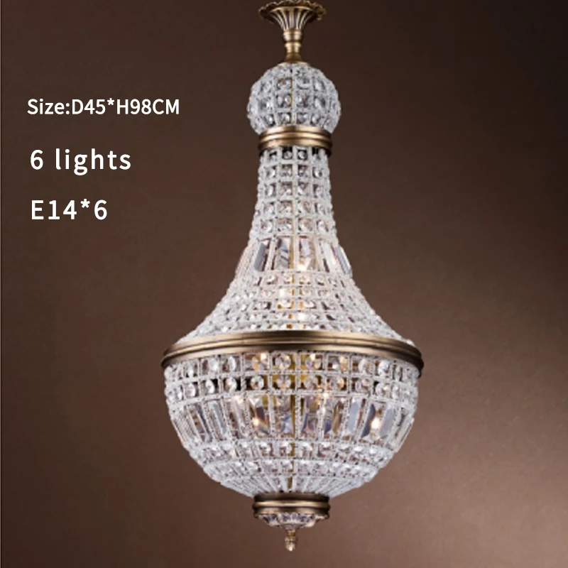 

classical crystal pendant lights antique bronze foyer bedroom pendant lamp suspension hanging light fixture for lobby hall villa