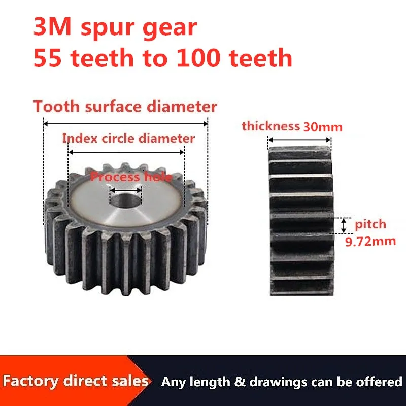 1 шт. зубчатая шестерня 3M55 Для зубчатого редуктора 100 зубьев редуктор двигателя с
