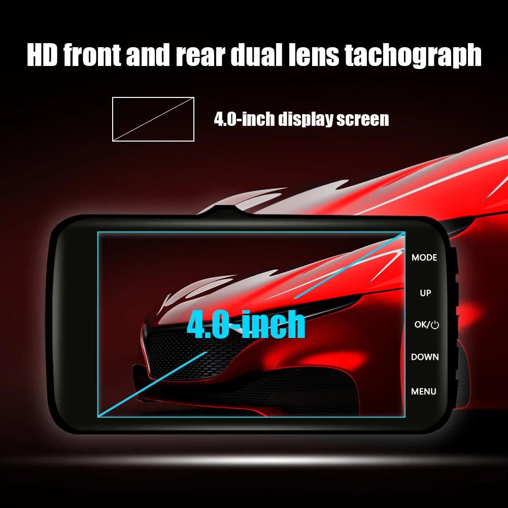 

T805 IPS Screen DVR Dash Cam Dual Lens Night Vision Car Camera Recording Driving Video Recorder with Charger Micro TF 32GB