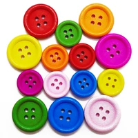 30pcslot mixed colors kids dyed piping wooden buttons colorful sewing scrapbooking for child suit handmade 4 holes 15mm 20mm