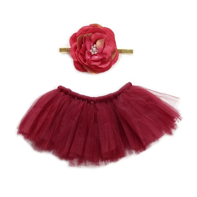 Conjunto de falda mullida con diadema para reci&eacute;n nacido, conjunto ideal para cumplea&ntilde;os o fiesta, estudios fotogr&aacute;ficos para crear diversi&oacute;n-4