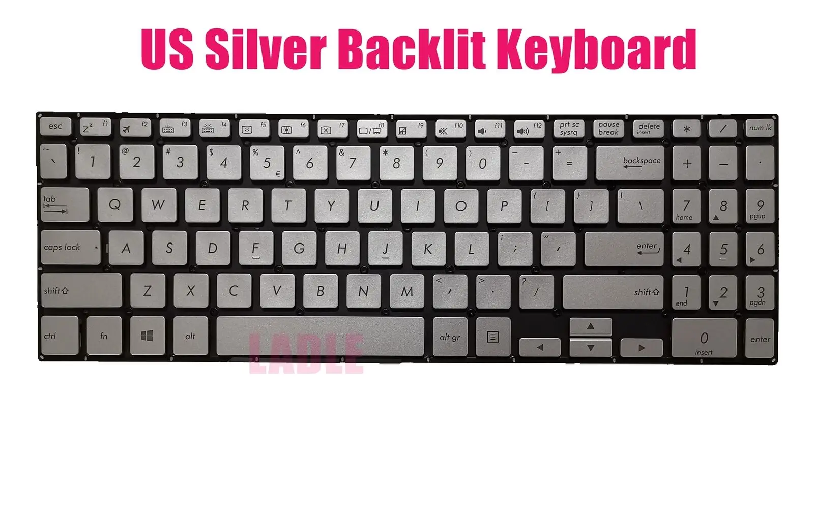 Серебряная клавиатура с подсветкой для ASUS ZenBook UX561U UX561UA Q505UA Q525UA | Компьютеры и офис