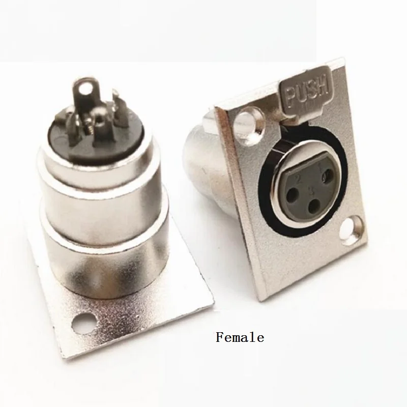 3PIN XLR разъем металлический разъем для наушников XLR Мужской Женский Аудио Разъем Панель гнездо для микрофона разъем микрофона адаптер