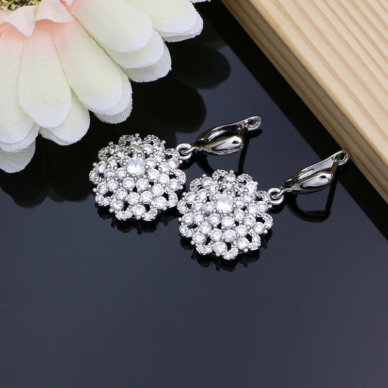 Натуральный кубический цирконий бусины 925 серебро ювелирные наборы свадебные