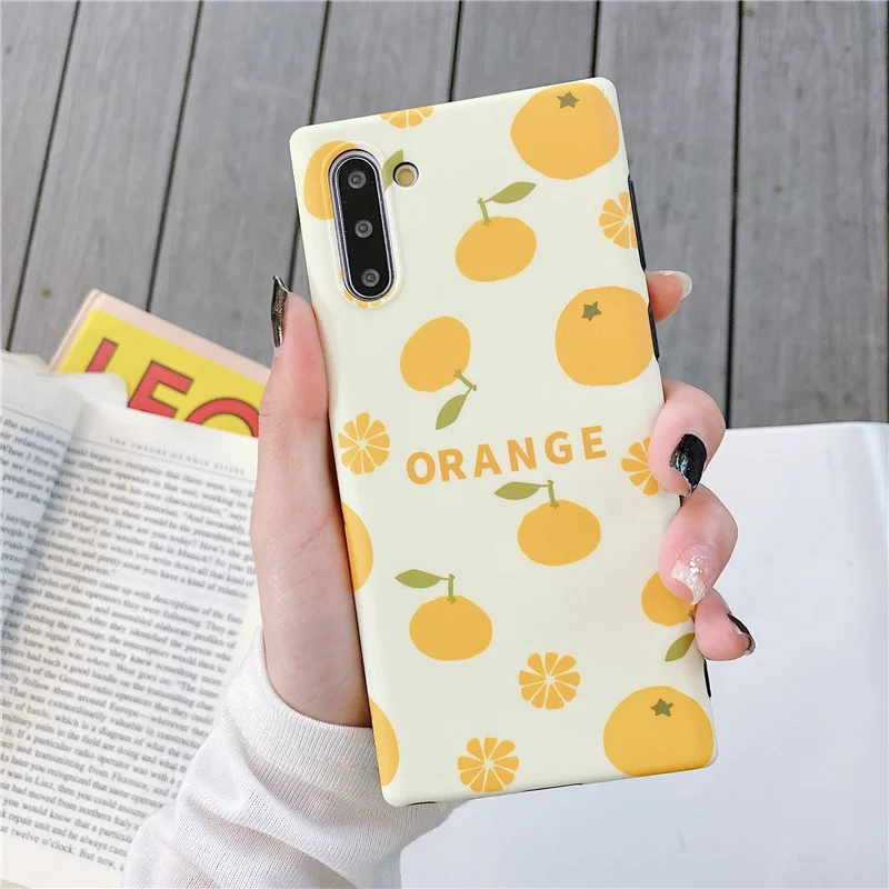 Оранжевый Летних Фруктов мягкий чехол для Samsung милый S10 плюс Чехол телефона S8 Galaxy
