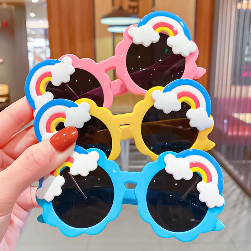 Солнцезащитные очки для мальчиков и девочек круглые солнцезащитные с